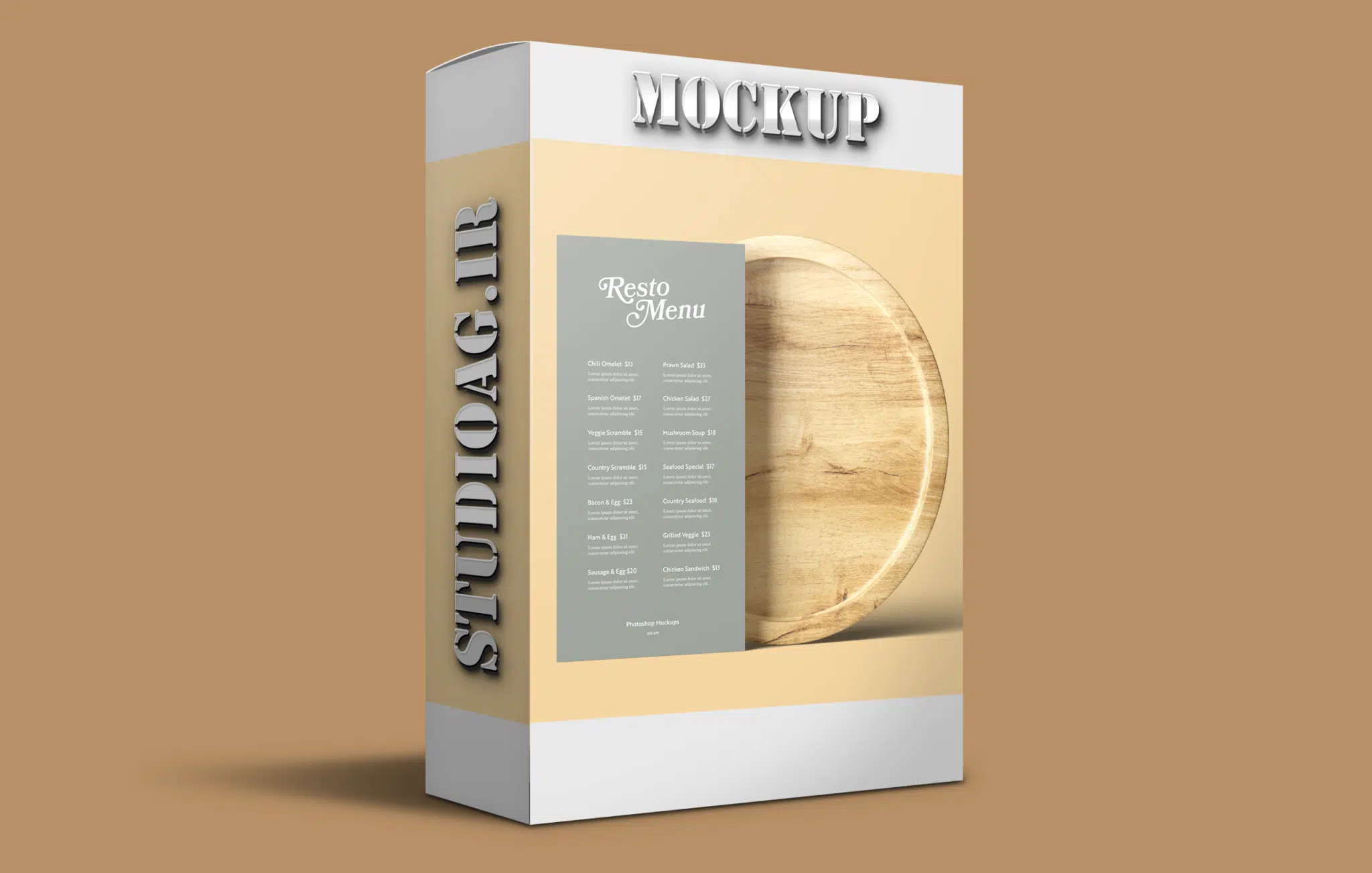 Restaurant menu mockup